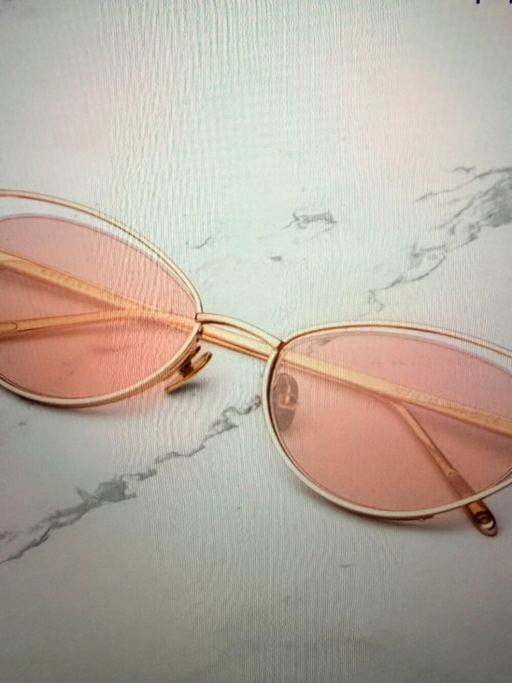 Kopajos Fluffy Cat Eye Sunglasses Rose Gold Minimalist Boho Festival Retail $315